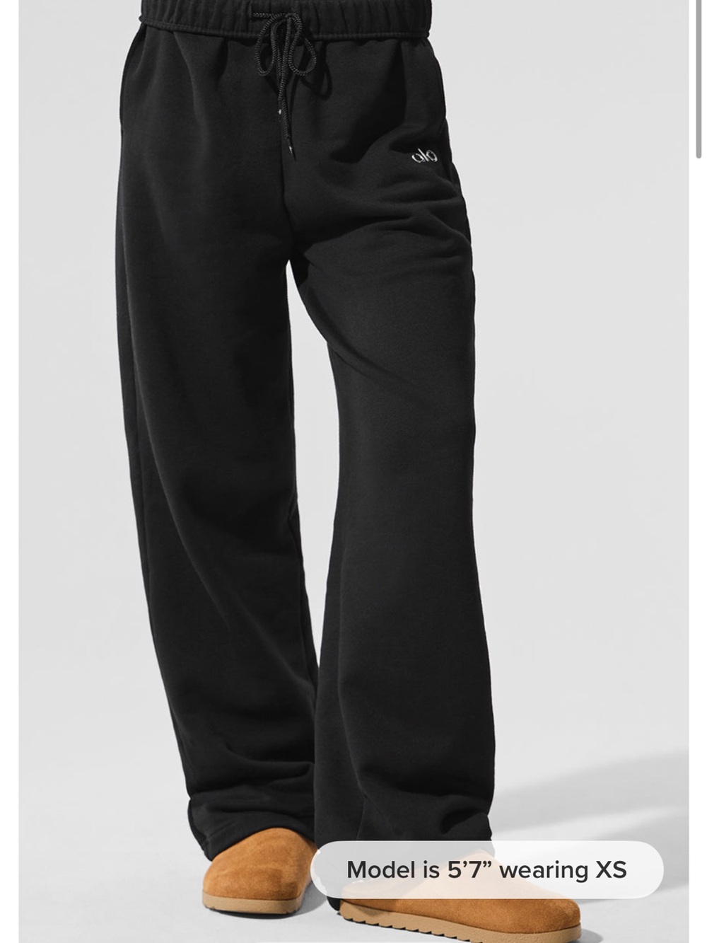 ALO Black Accolade straight leg Sweatpants